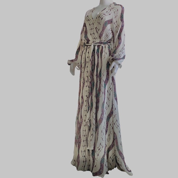 COPY - MARCHESA VOYAGE FLORAL SILK MAXI WRAP DRESS - Picture 2 of 16